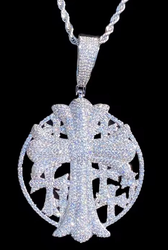 Chrome heart pendant (rope)