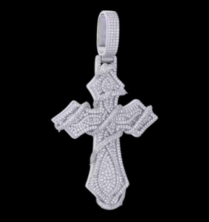 barbed wires wrapped cross