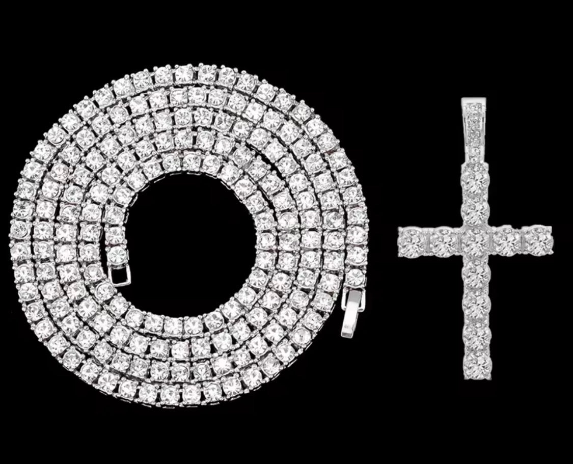 Tennis chain Cross (VVS Bold)