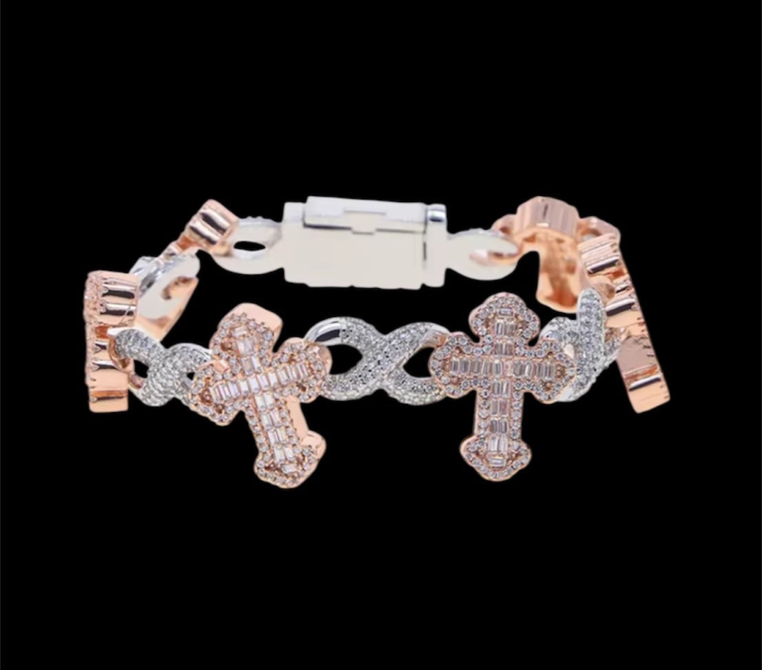 Infinity Cross Bracelet (Rose Gold)