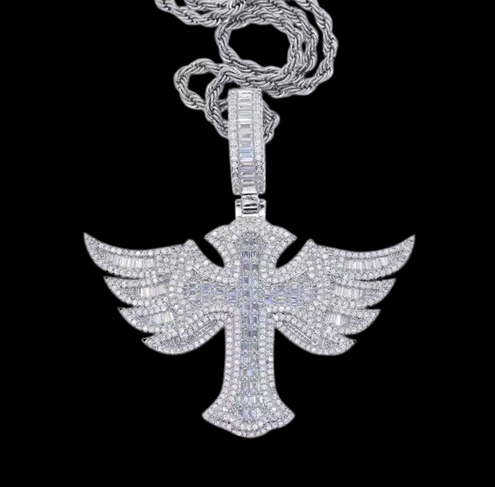 Wings cross pendant (rope)
